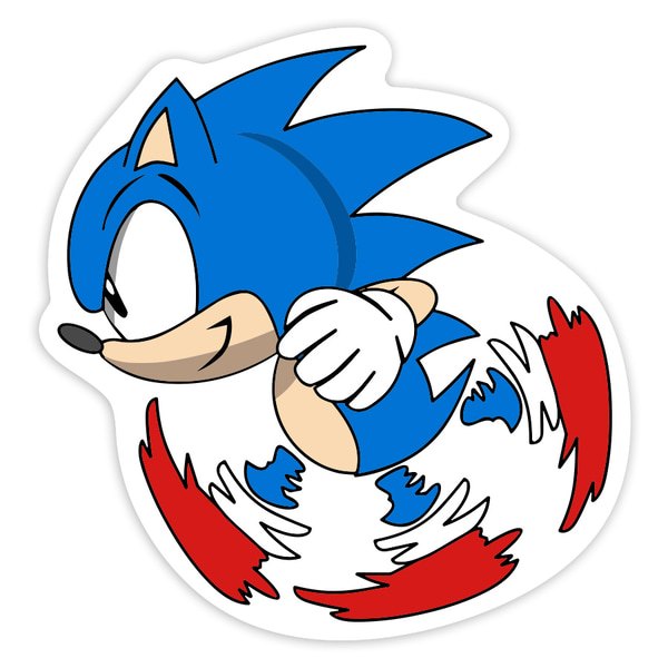 Aufkleber: Klassischer Sonic Drehend