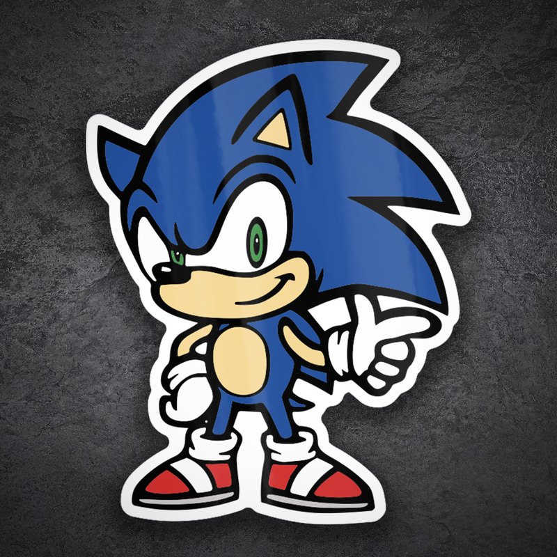Aufkleber: Klassischer Sonic Zeigend Retro
