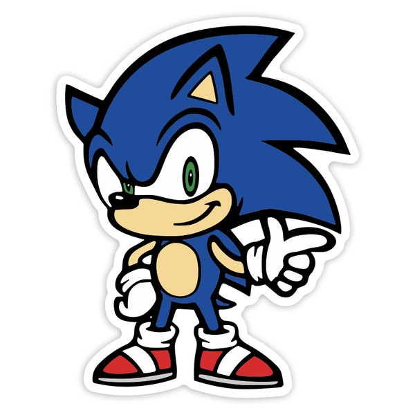 Aufkleber: Klassischer Sonic Zeigend Retro