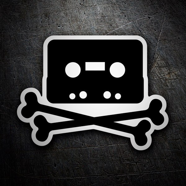 Aufkleber: Piratenbucht Kassette und Knochen