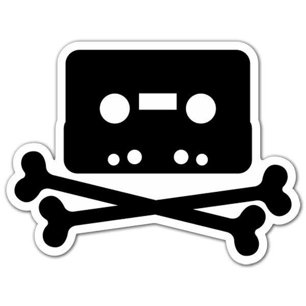 Aufkleber: Piratenbucht Kassette und Knochen