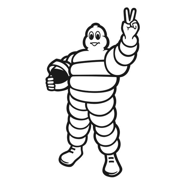Aufkleber: Bibendum Michelin Fahrer