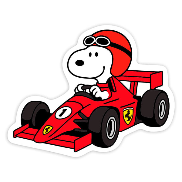 Aufkleber: Snoopy Ferrari Fahrer