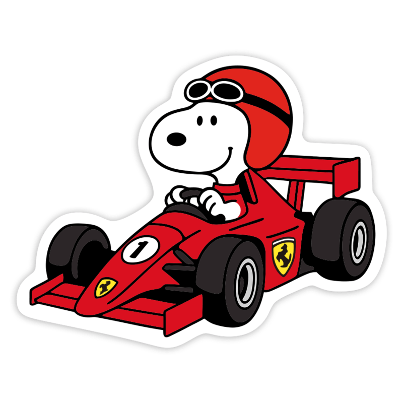 Aufkleber: Snoopy Ferrari Fahrer