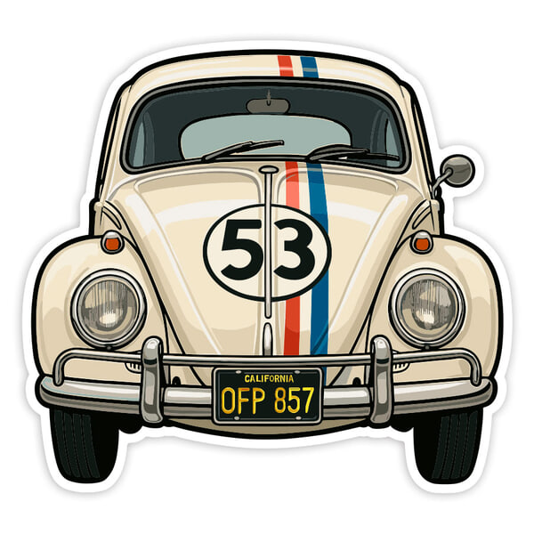 Aufkleber: VW Käfer Herbie Auto 53