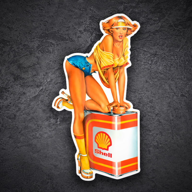 Aufkleber: Shell Mädchen Retro