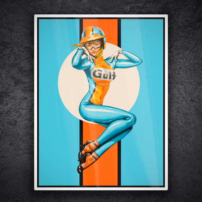 Aufkleber: Gulf Mädchen Retro
