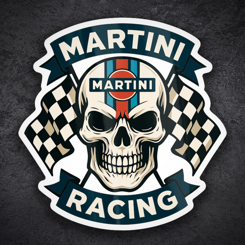 Aufkleber: Martini Racing Totenkopf
