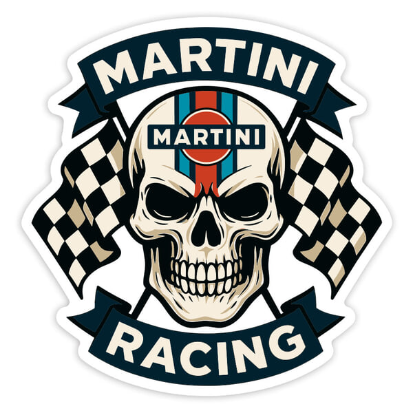 Aufkleber: Martini Racing Totenkopf