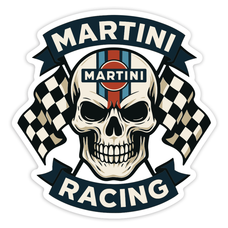 Aufkleber: Martini Racing Totenkopf