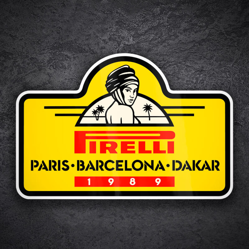 Aufkleber: Pirelli Paris Barcelona Dakar