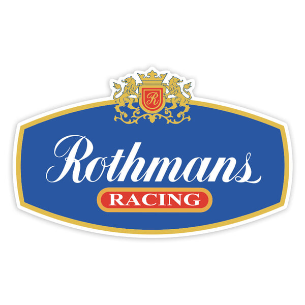 Aufkleber: Rothmans Racing mit Kursivschrift