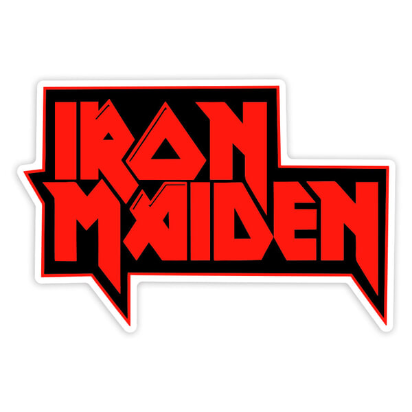 Aufkleber: Iron Maiden in Blockschrift mit Scharfen Kanten