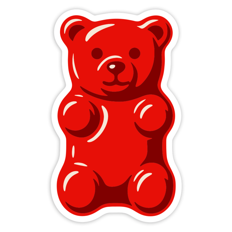 Aufkleber: Roter Gummibär