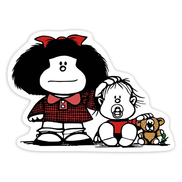 Aufkleber: Mafalda und Guille Teddybär