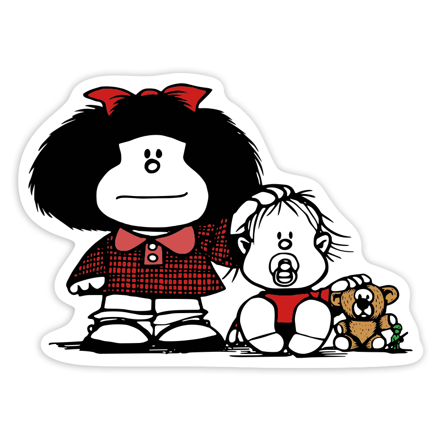 Aufkleber: Mafalda und Guille Teddybär