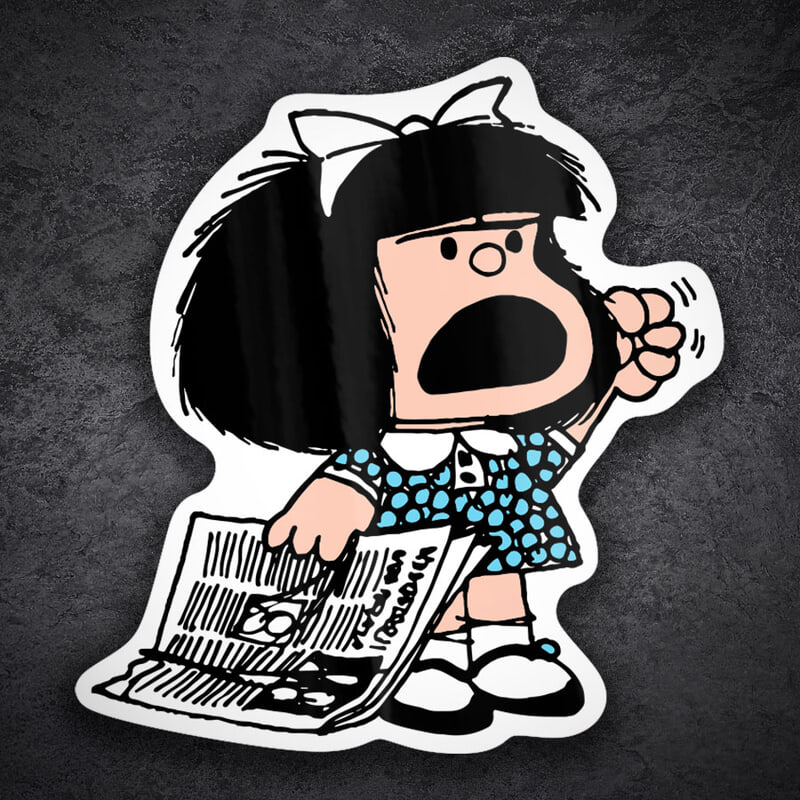 Aufkleber: Mafalda Protestiert Zeitung