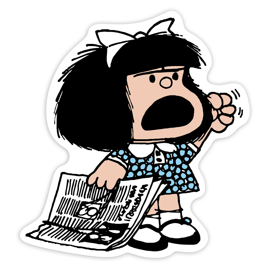 Aufkleber: Mafalda Protestiert Zeitung