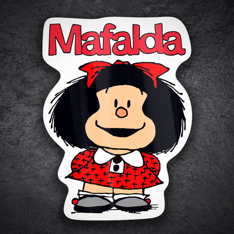 Aufkleber: Lachende Mafalda