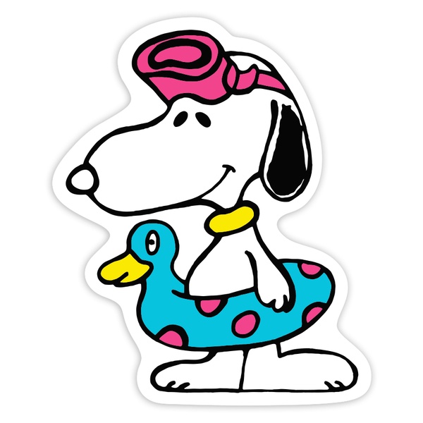 Aufkleber: Snoopy Sommer mit Schwimmring