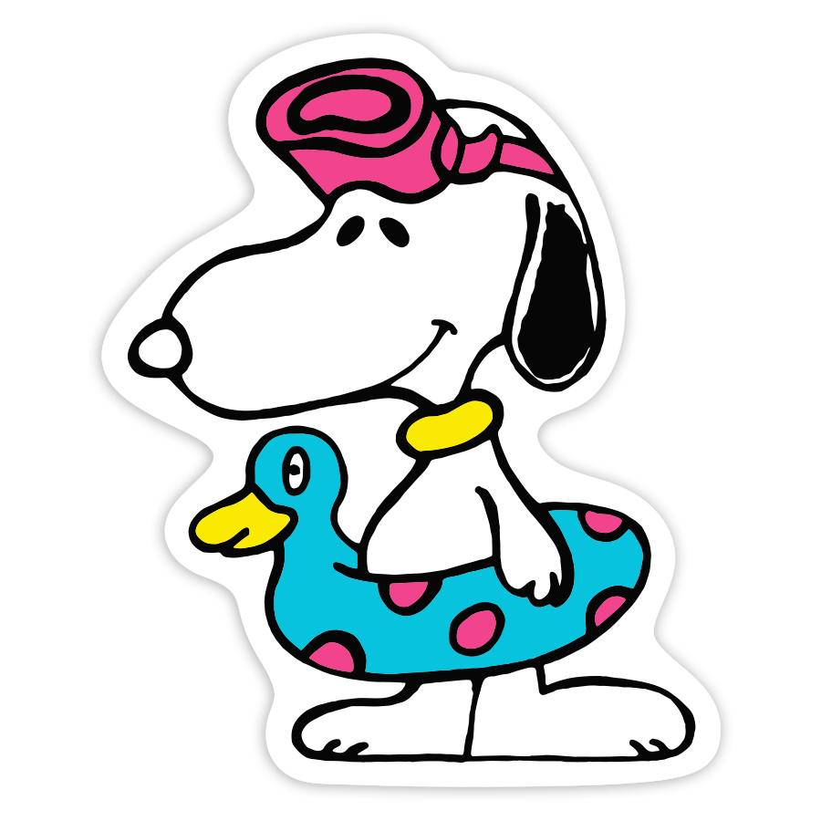 Aufkleber: Snoopy Sommer mit Schwimmring