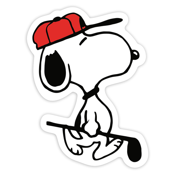 Aufkleber: Snoopy Beim Golfspielen