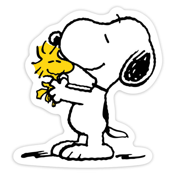 Aufkleber: Snoopy Umarmt Woodstock