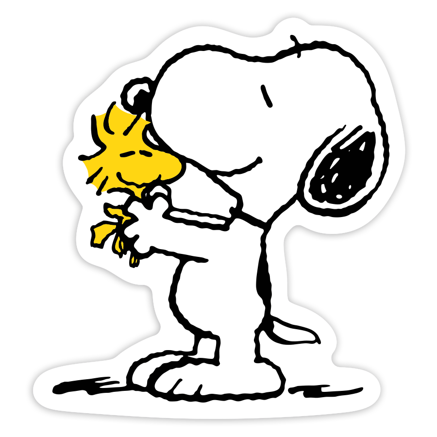 Aufkleber: Snoopy Umarmt Woodstock