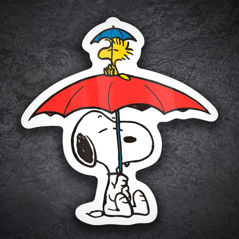 Aufkleber: Snoopy Woodstock Regenschirm