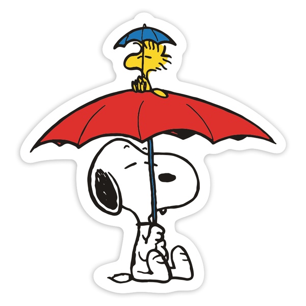 Aufkleber: Snoopy Woodstock Regenschirm