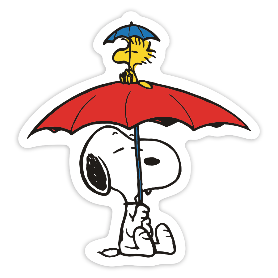 Aufkleber: Snoopy Woodstock Regenschirm