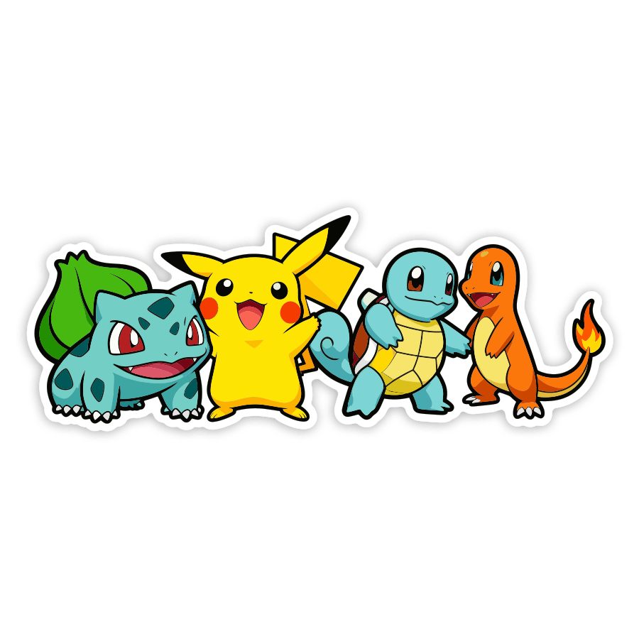 Aufkleber: Pikachu und Pokémon Freunde