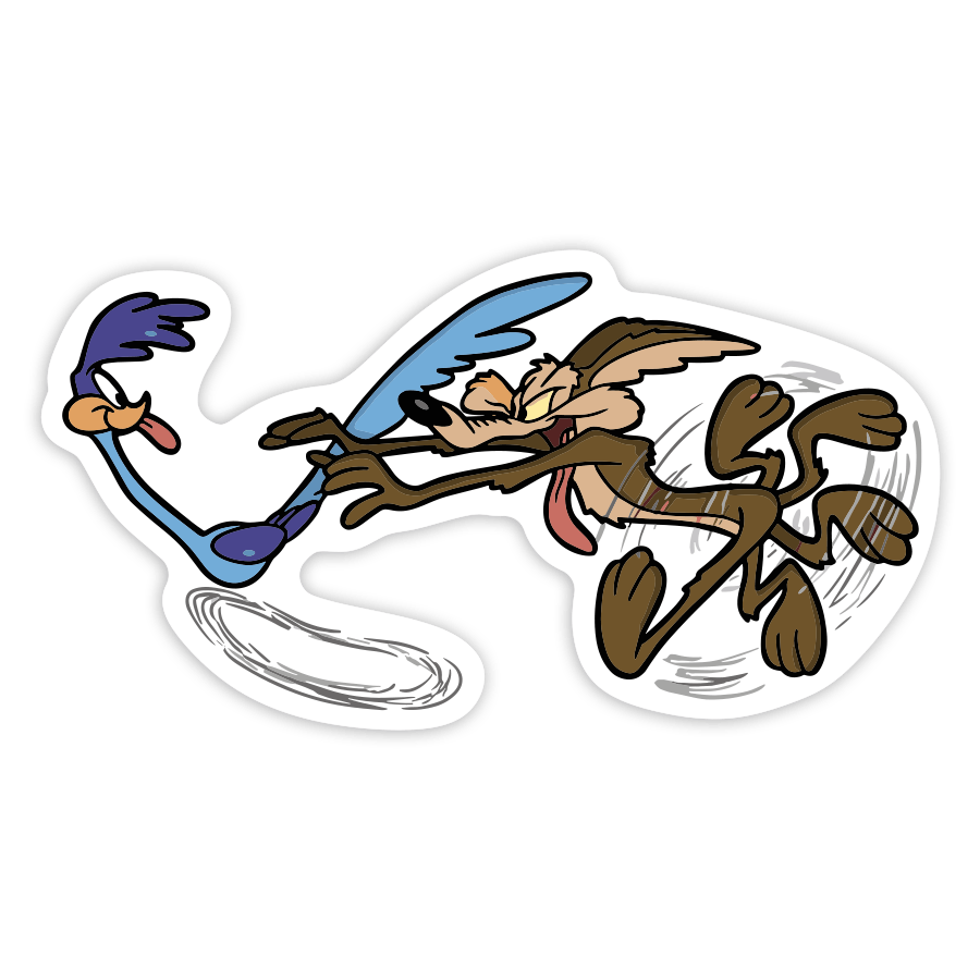 Aufkleber: Road Runner und Coyote