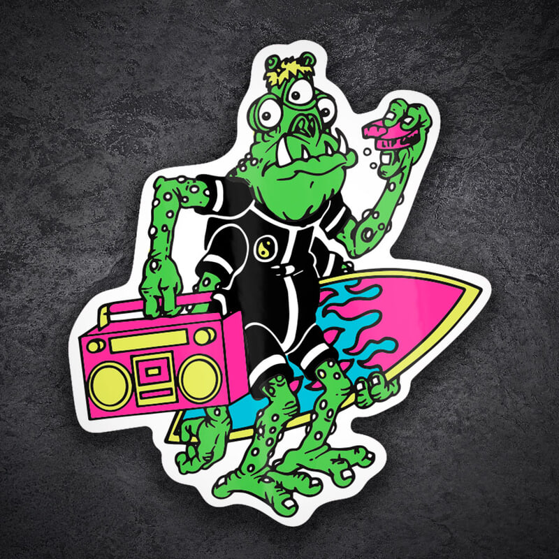Aufkleber: Surf Alien Punk