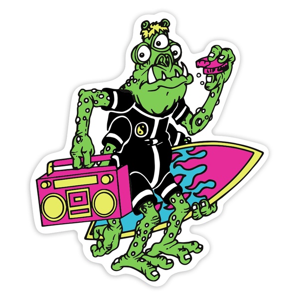 Aufkleber: Surf Alien Punk
