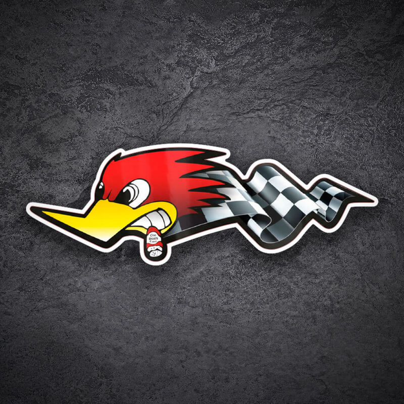 Aufkleber: Mr. Horsepower mit Zielflagge