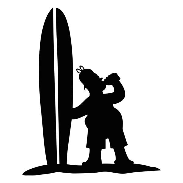 Aufkleber: Homer Simpson Surfer mit Bier