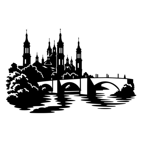 Aufkleber: Basilika El Pilar Saragossa