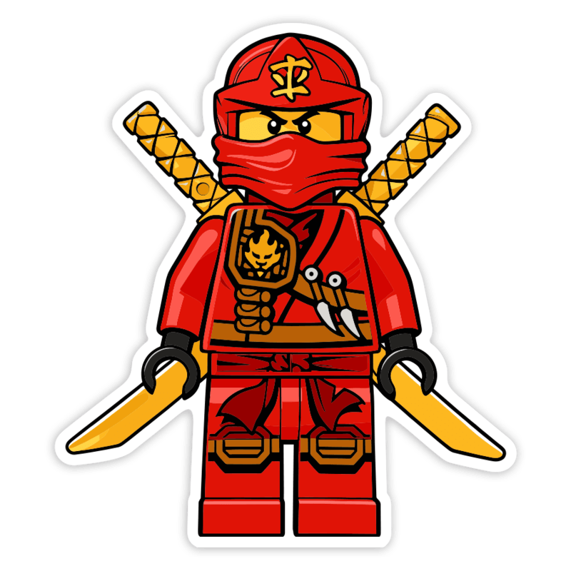 Aufkleber: Lego Ninjago Kai Roter Krieger