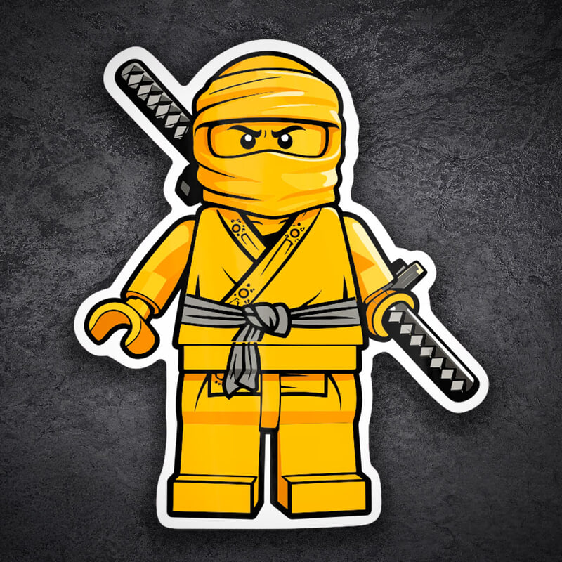 Aufkleber: Lego Ninjago Klassischer Goldener Ninja