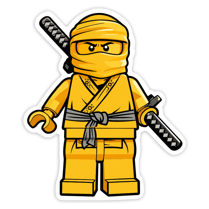 Aufkleber: Lego Ninjago Klassischer Goldener Ninja