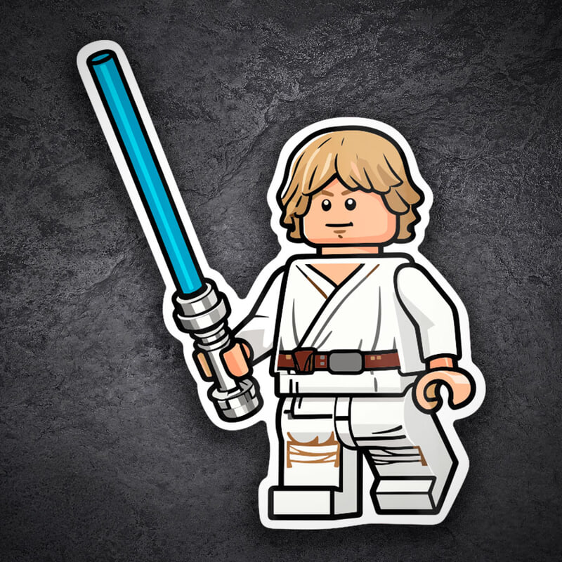 Aufkleber: Lego Star Wars Luke Skywalker