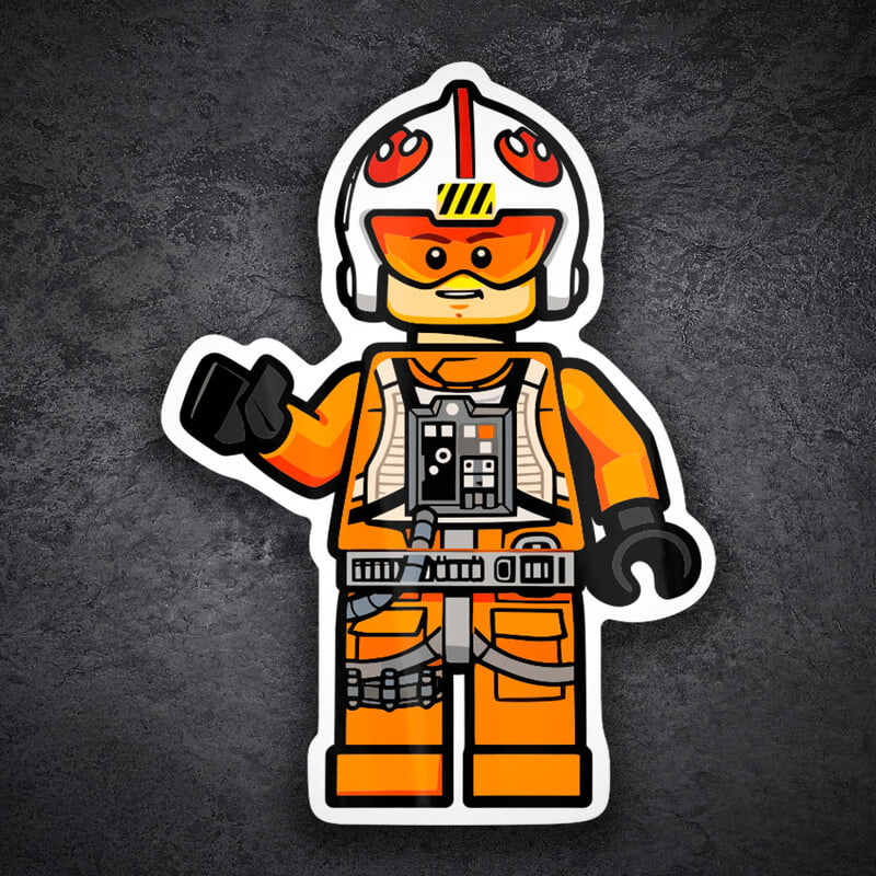Aufkleber: Lego Star Wars Luke Skywalker Rebellenpilot