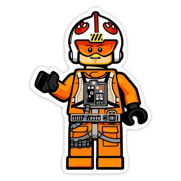 Aufkleber: Lego Star Wars Luke Skywalker Rebellenpilot