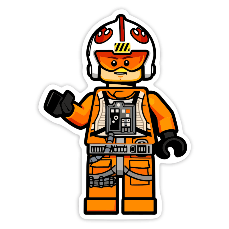 Aufkleber: Lego Star Wars Luke Skywalker Rebellenpilot
