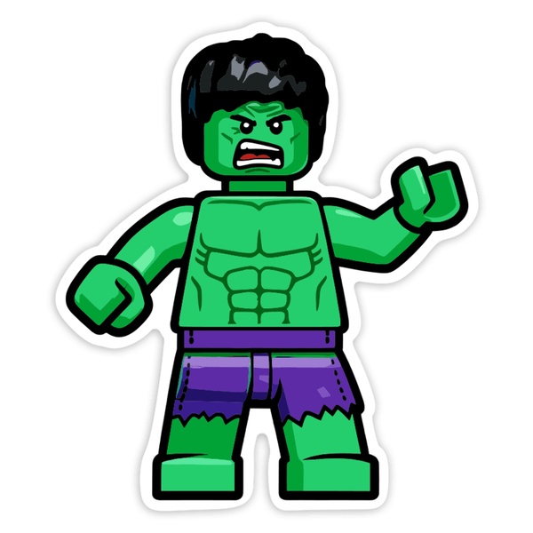 Aufkleber: Lego Marvel Grüner Hulk