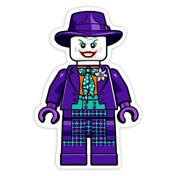 Aufkleber: Lego DC Klassischer Joker mit Hut