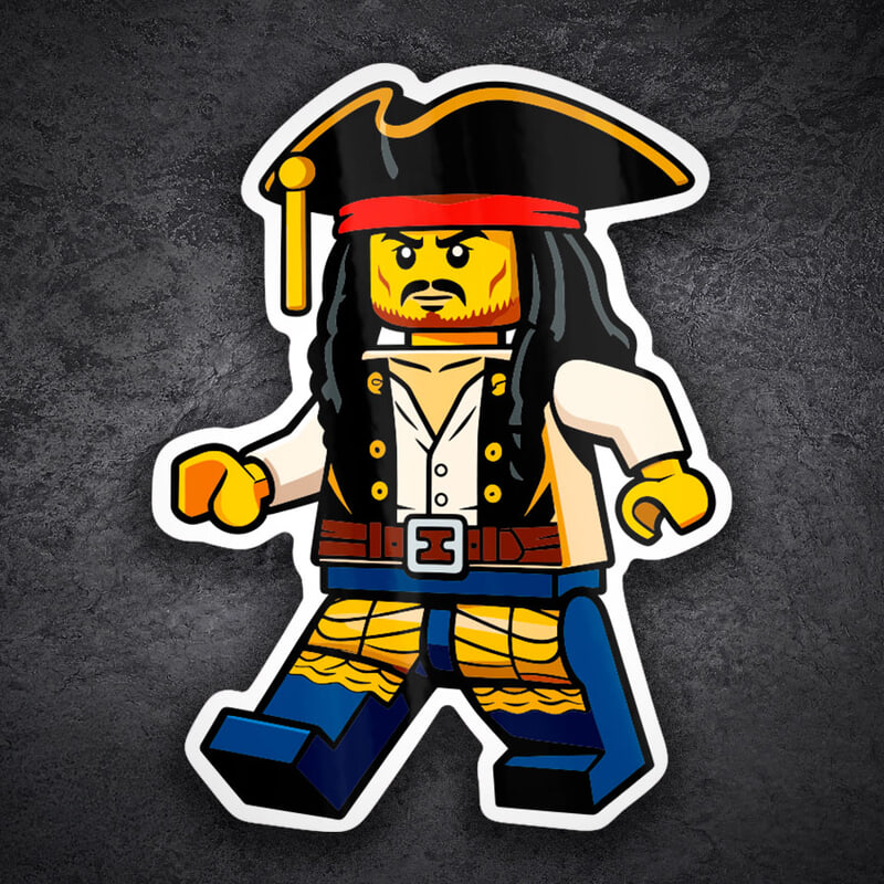 Aufkleber: Lego Retro-Pirat Jack Sparrow