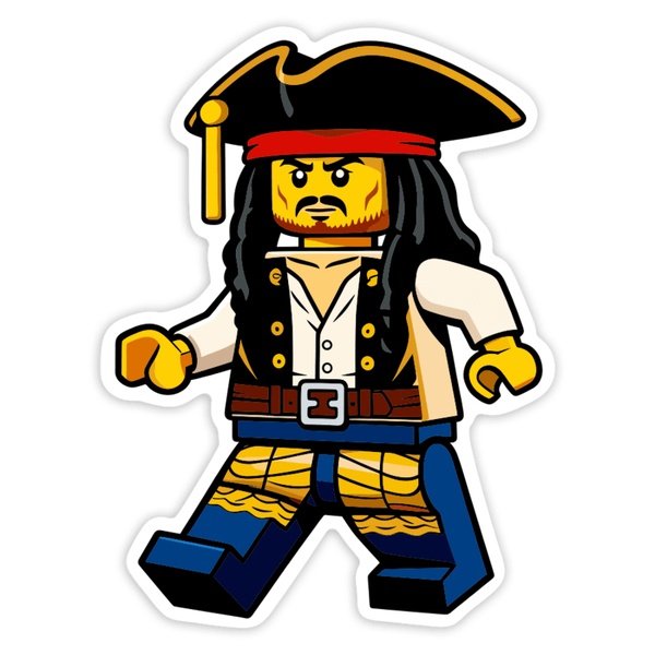 Aufkleber: Lego Retro-Pirat Jack Sparrow
