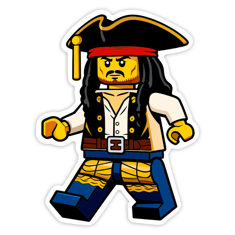Aufkleber: Lego Retro-Pirat Jack Sparrow